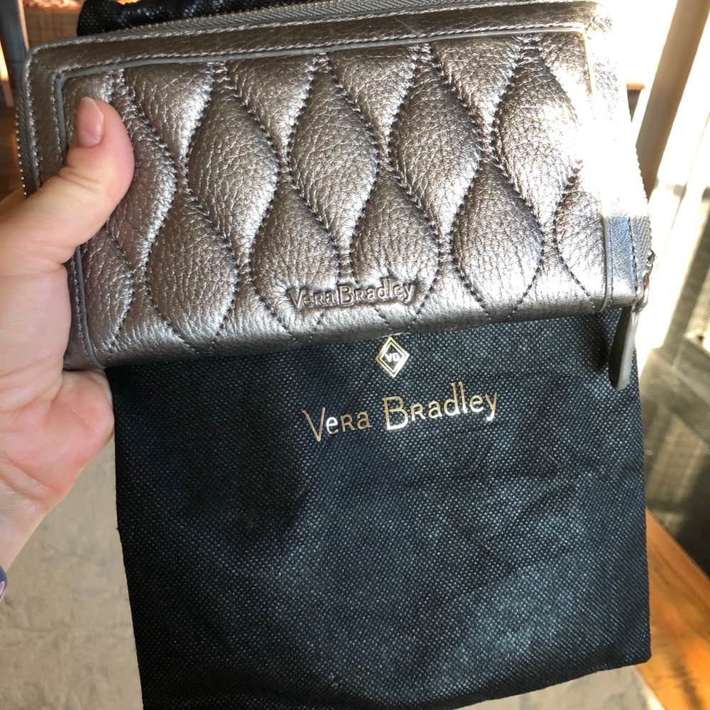 Vera Bradley Leather Wallet in Caspian Sea